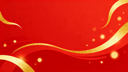 Red Background Golden Wave Texture Decoration