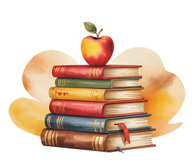 books and apple, back to school, world education day