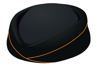Black stewardess hat. vector illustration	
