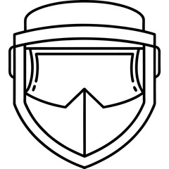 Protective Face Shield Line Art Icon