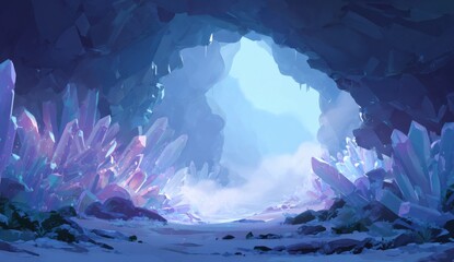 Crystalline cave interior