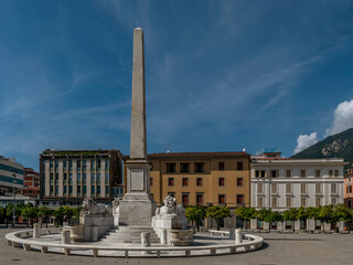 Ancient oranges square in Massa, Italy, in a moment of tranquility
