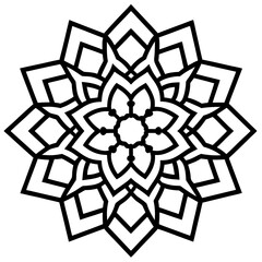 Sacred Geometry Islamic Mandala Line Art