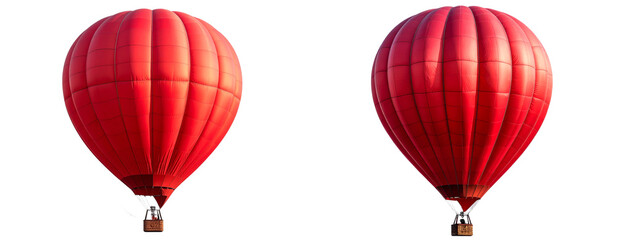 Obraz premium Sat of Bright Scarlet Hot-Air Balloon – Floating Adventure Travel Icon PNG