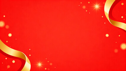 Red Background with Gold Ribbon Decoration