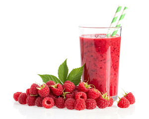 Refreshing raspberry smoothie for a healthy summer lifestyle and a vibrant burst of fresh fruit flavor