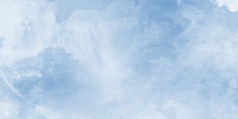 Fototapeta premium abstract blue watercolor splash stroke background, abstract cloudy blue sky background digital painting, bright multicolor hand drawn illustration,soft cloud in the sky background blue tone for wall.