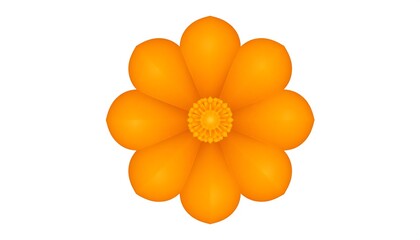 Orange flower graphic, detailed design