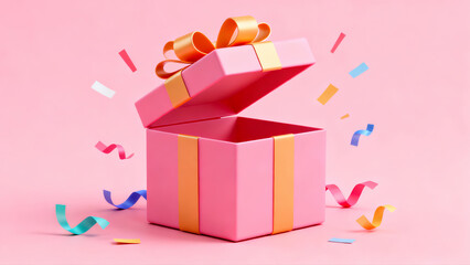 Moment When a Pink Gift Box is Opened