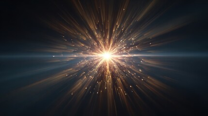 Naklejka premium Cosmic Burst - A radiant explosion of light and energy in the dark void.