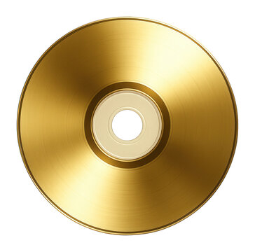 Gold CD on a white background.