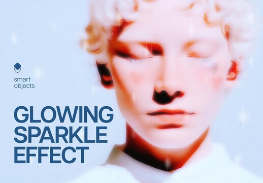 Glowing Sparkle Photo Effect Mockup