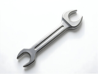 Wrench Close-up on White Background Metal Tool