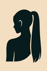 Young woman with long ponytail hairstyle