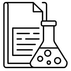 Scientific Document Line Art Icon Vector