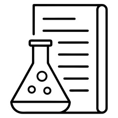 Scientific Document Line Art Icon Vector