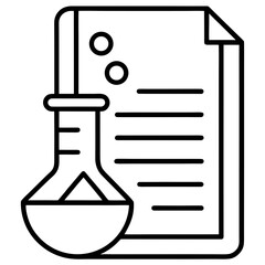 Scientific Document Line Art Icon Vector