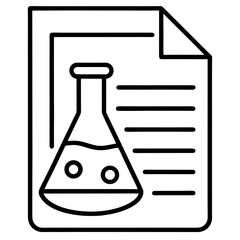 Scientific Document Line Art Icon Vector