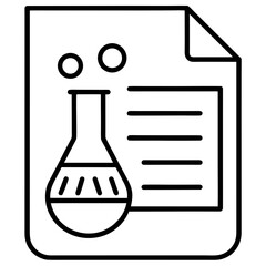 Scientific Document Line Art Icon Vector