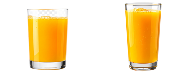  sat of Fresh Citrus Morning – Glass of Vibrant Orange Juice PNG