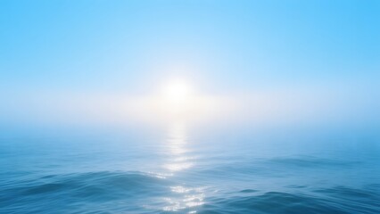 Obraz premium Sunset over misty ocean water