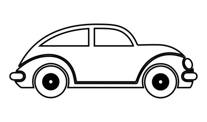 Classic Car Outline Icon for Transportation, Driving or Automotive