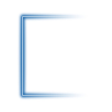 Neon blue frame png. Glowing frame on transparent background