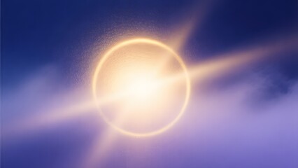The sun in space with clouds around