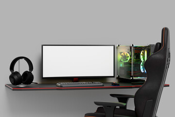 Gaming Monitor Blank Mockup