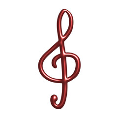 Fototapeta premium 3d treble clef. Hand drawn musical symbol. Single element for print, web, design, decor, logo