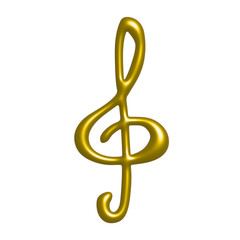 Obraz premium 3d treble clef. Hand drawn musical symbol. Single element for print, web, design, decor, logo