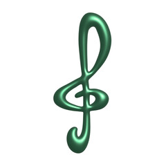 Obraz premium 3d treble clef. Hand drawn musical symbol. Single element for print, web, design, decor, logo
