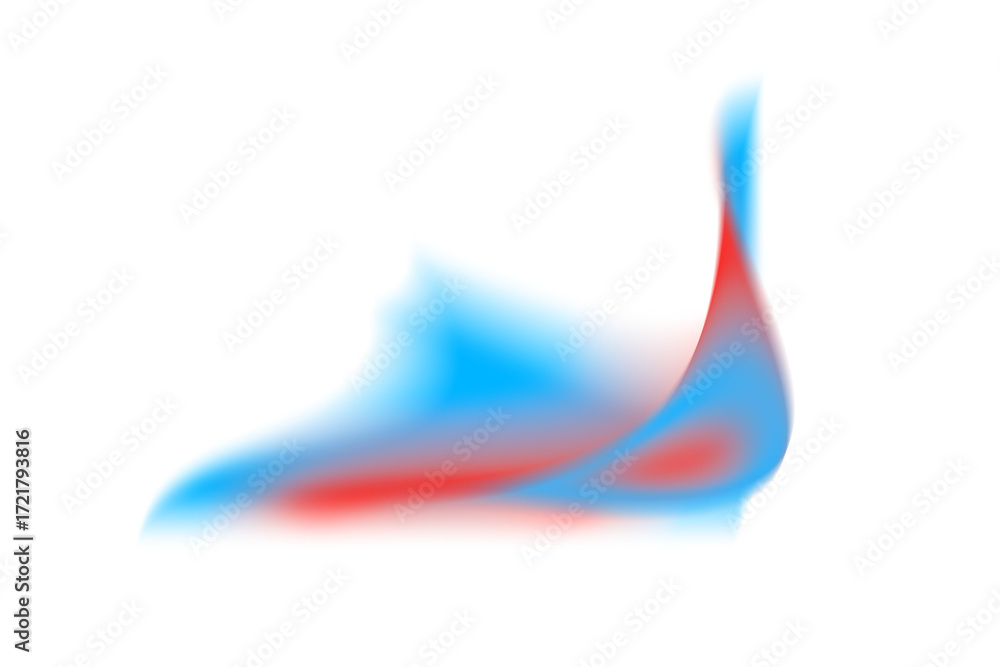 Poster abstract blue and red light beam wave with glowing motion blur effect isolated on transparent backgr