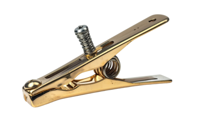 Gold-colored welding clamp