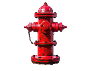 Red fire hydrant, detailed, isolated