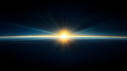 Sunrise over earth horizon space view from orbit atmosphere cosmic dawn bright light celestial glow planet view