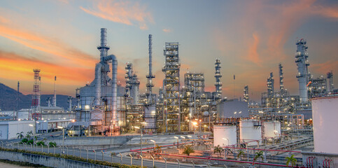 Oil and Gas Industrial zone,The equipment of oil refining,Close-up of industrial pipelines of an...
