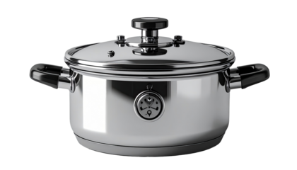 Shiny stainless steel pressure cooker