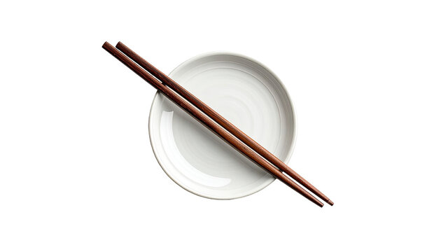 Empty white dish with chopsticks