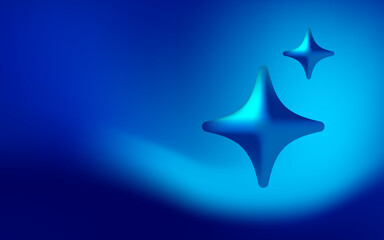 Obraz premium AI Icon Abstract 3D Liquid Glass Shape with Modern Blue Gradient Background