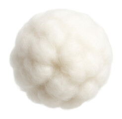Fluffy cotton ball with realistic fibers.