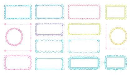 Collection of colorful decorative frames