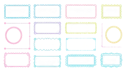 Collection of colorful decorative frames