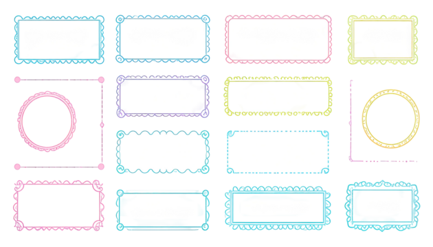 Collection of colorful decorative frames - Powered by Adobe