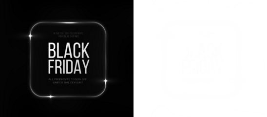 Introducing a sleek Black Friday PNG overlay with a transparent background, perfect for photo designs.