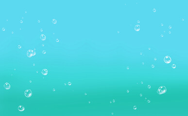 	水色の水中に浮かぶ気泡の背景