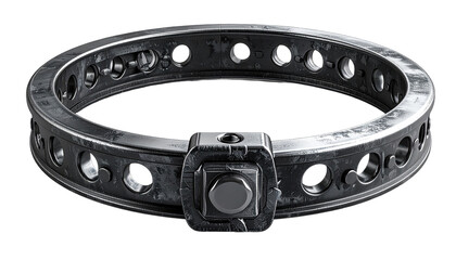 Circular metal band with intricate design