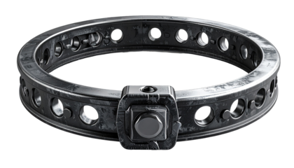 Circular metal band with intricate design