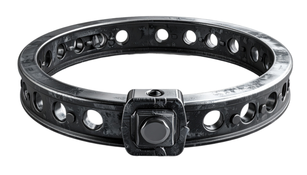 Circular metal band with intricate design