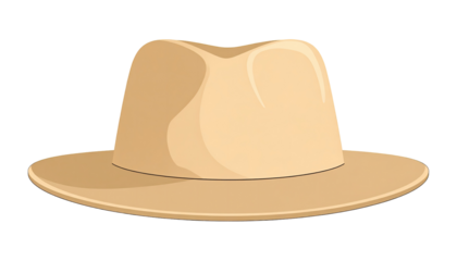 Beige fedora hat, front view